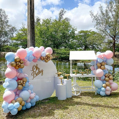142pcs Pink & Gold Gender Reveal Balloons Kit