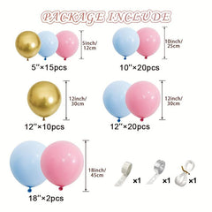 142pcs Pink & Gold Gender Reveal Balloons Kit