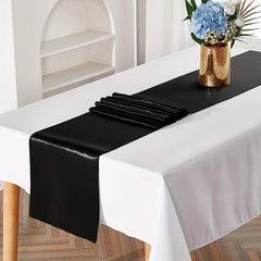 10 Pack Satin Table Runner 30x274cm Silk Fabric Wedding Banquet Decor