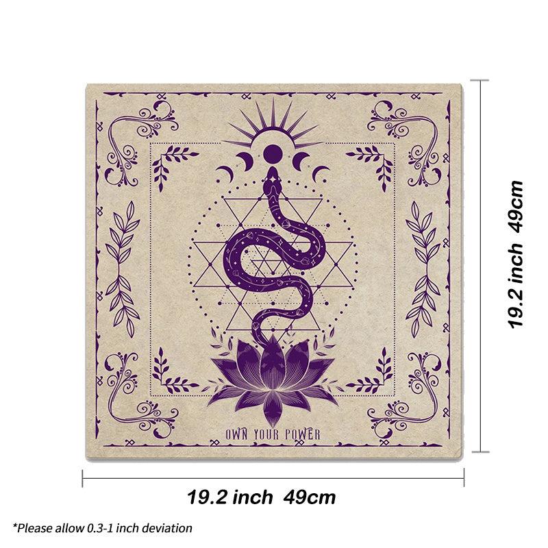 Own Your Power Altar Cloth Moon Phase Snake Tarot Reading Cloth
