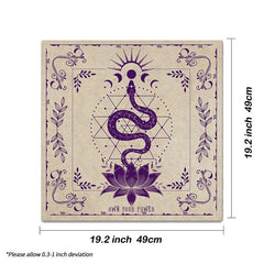 Own Your Power Altar Cloth Moon Phase Snake Tarot Reading Cloth