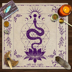 Own Your Power Altar Cloth Moon Phase Snake Tarot Reading Cloth