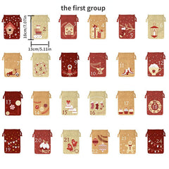 Advent Christmas Gift Bag Burlap Storage Bag for Candy Jewelry Party Favors