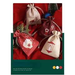 Advent Christmas Gift Bag Burlap Storage Bag for Candy Jewelry Party Favors