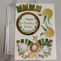 7pcs Tropical Forest Animal Cake Toppers for Birthdays, Weddings, Theme Parties