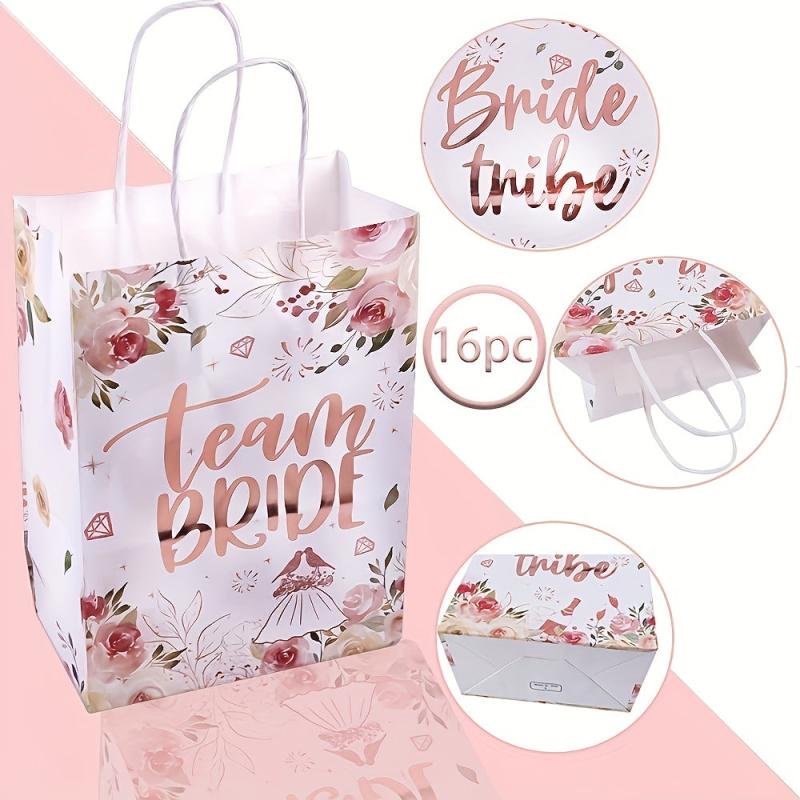 16pcs Team Bride Gift Bags For Bachelorette Party Decorations