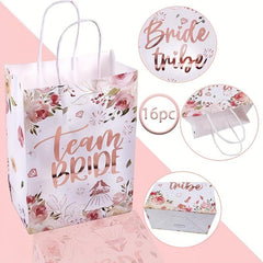 16pcs Team Bride Gift Bags For Bachelorette Party Decorations