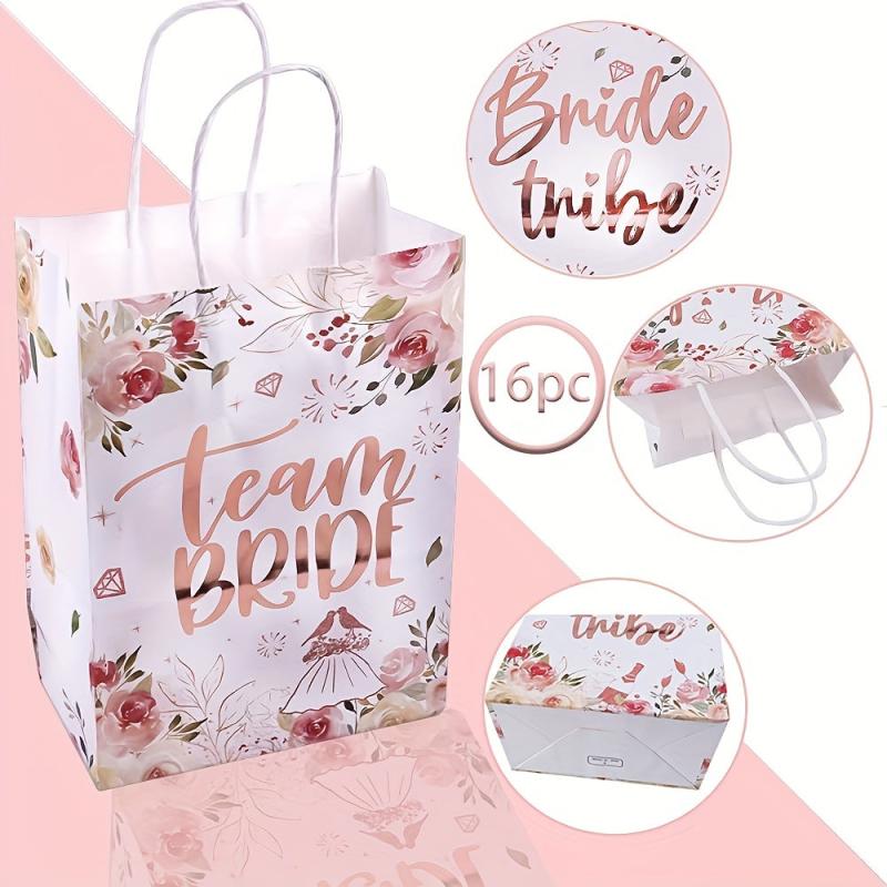 16pcs Team Bride Gift Bags For Bachelorette Party Decorations