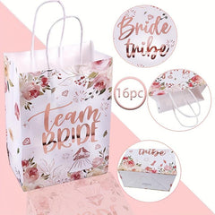 16pcs Team Bride Gift Bags For Bachelorette Party Decorations