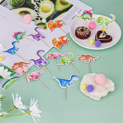 7pcs Dinosaur Cupcake Toppers for Birthday Party Baby Shower Decor
