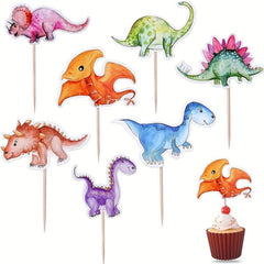 7pcs Dinosaur Cupcake Toppers for Birthday Party Baby Shower Decor