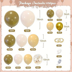 106pcs Brown & Navy Balloon Garland Arch Kit Unisex Balloon Decoration