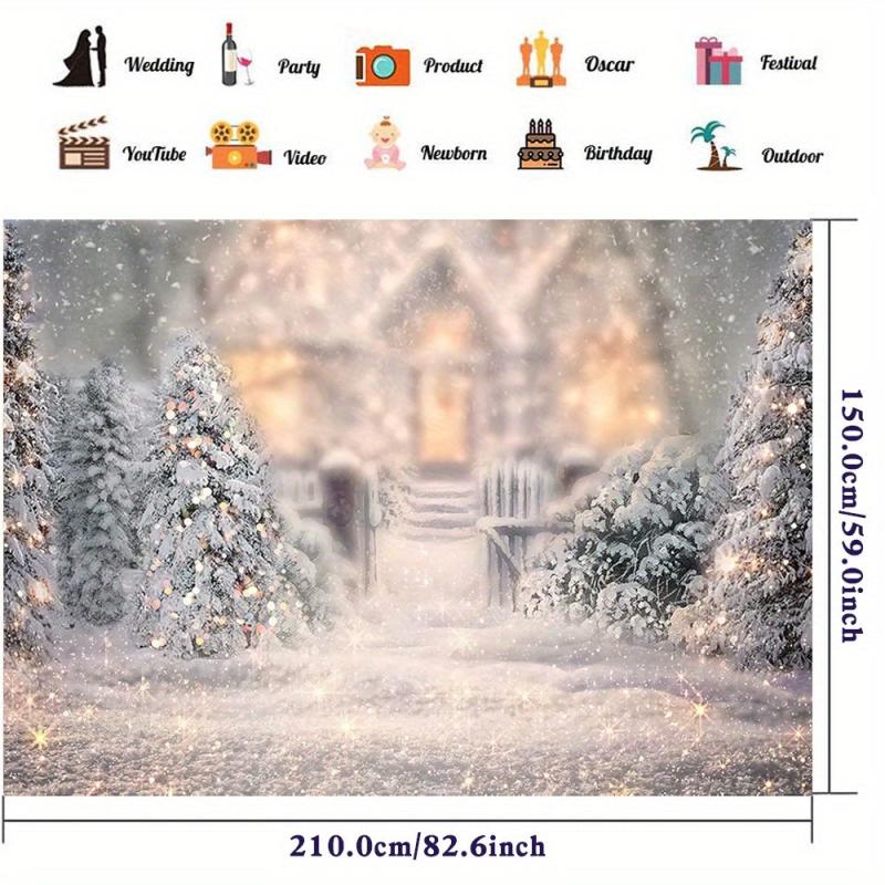 Winter Snow Christmas Tree Photography Backdrop