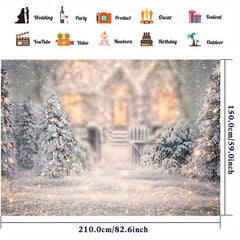 Winter Snow Christmas Tree Photography Backdrop