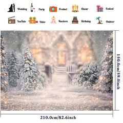 Winter Snow Christmas Tree Photography Backdrop