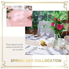 Acrylic Hexagon Place Cards Holders Set Table Number Cards Stand Centerpieces
