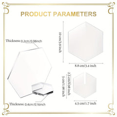 Acrylic Hexagon Place Cards Holders Set Table Number Cards Stand Centerpieces