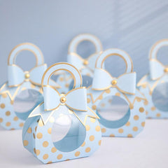 5pcs Mini Gift Bag Box with Bow for Parties and Events