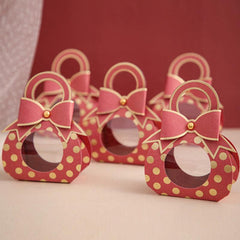 5pcs Mini Gift Bag Box with Bow for Parties and Events