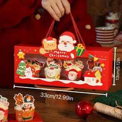 Christmas Cupcake Packing Box - Hand-held Gift Muffin Box