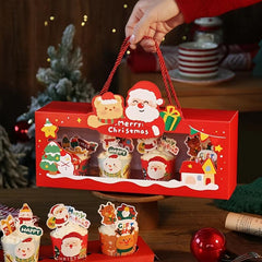Christmas Cupcake Packing Box - Hand-held Gift Muffin Box