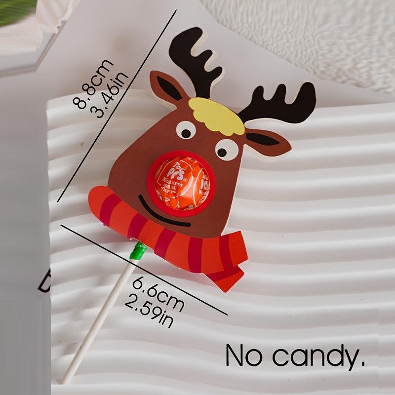 50pcs Lollipop Decoration Card Candy Packaging Elk Party Favors