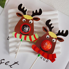 50pcs Lollipop Decoration Card Candy Packaging Elk Party Favors
