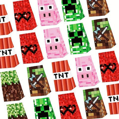 12pcs Pixel Theme Party Gift Bags, Fun Goodie Bags for Party Favors