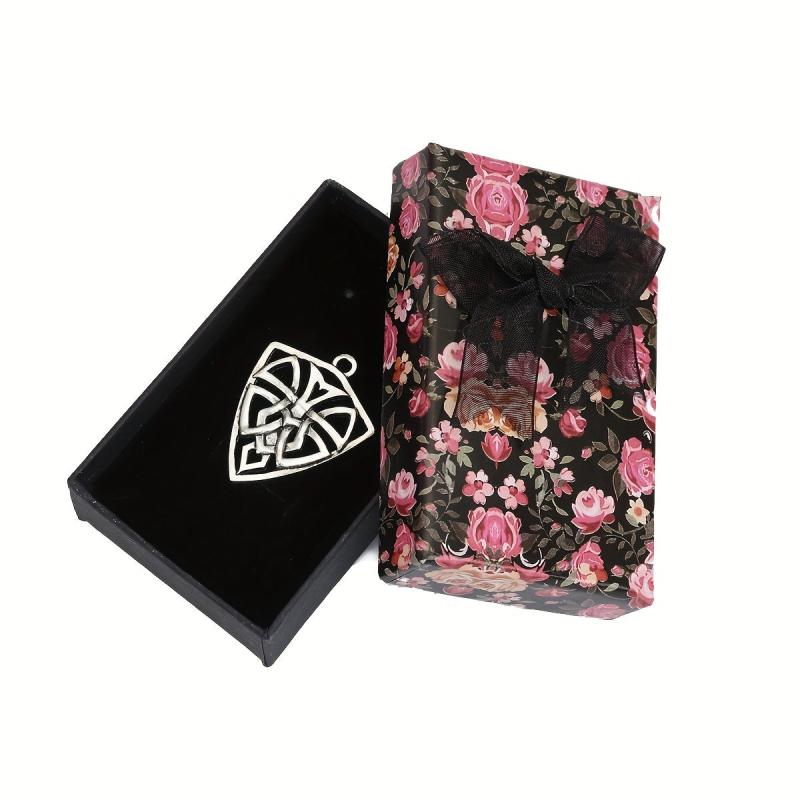 Colorful Flower Pattern Earrings Box