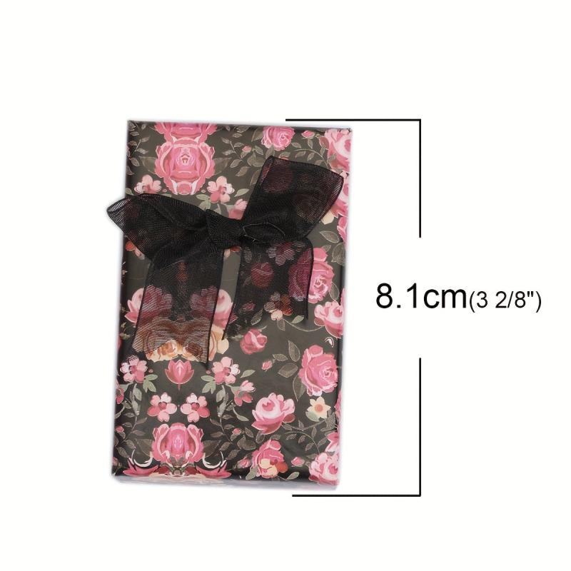 Colorful Flower Pattern Earrings Box
