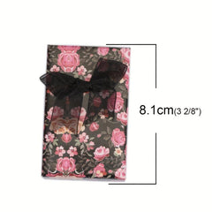 Colorful Flower Pattern Earrings Box
