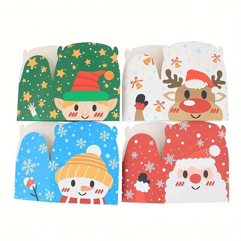 4pcs Portable Paper Box Christmas Decorations Navidad