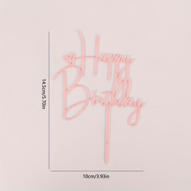 Happy Birthday Cake Topper Plug-in Flag Party Decor