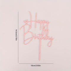 Happy Birthday Cake Topper Plug-in Flag Party Decor