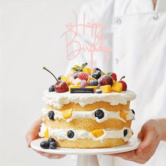 Happy Birthday Cake Topper Plug-in Flag Party Decor