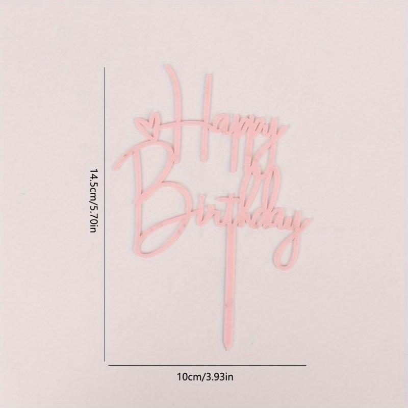 Happy Birthday Cake Topper Plug-in Flag Party Decor