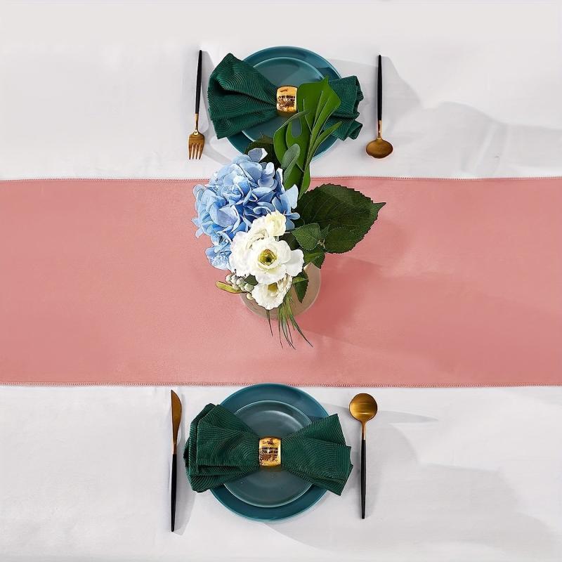 10 Pack Rose Satin Table Runners 30x274 Cm Long Silk Smooth Fabric Wedding Par