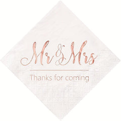20pcs Mr And Mrs Wedding Napkins Cocktail Beverage Dessert Napkins