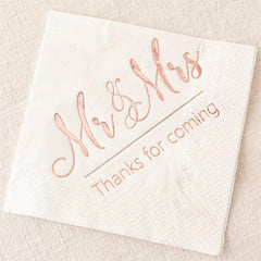 20pcs Mr And Mrs Wedding Napkins Cocktail Beverage Dessert Napkins