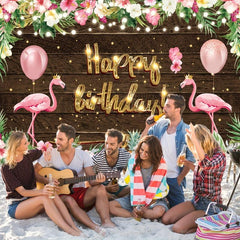 Tropical Flamingo Birthday Backdrop 5x3ft Summer Party Decorations Baby Shower