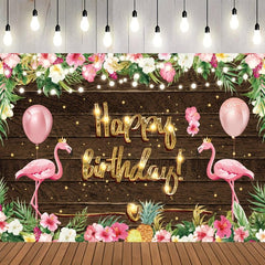 Tropical Flamingo Birthday Backdrop 5x3ft Summer Party Decorations Baby Shower