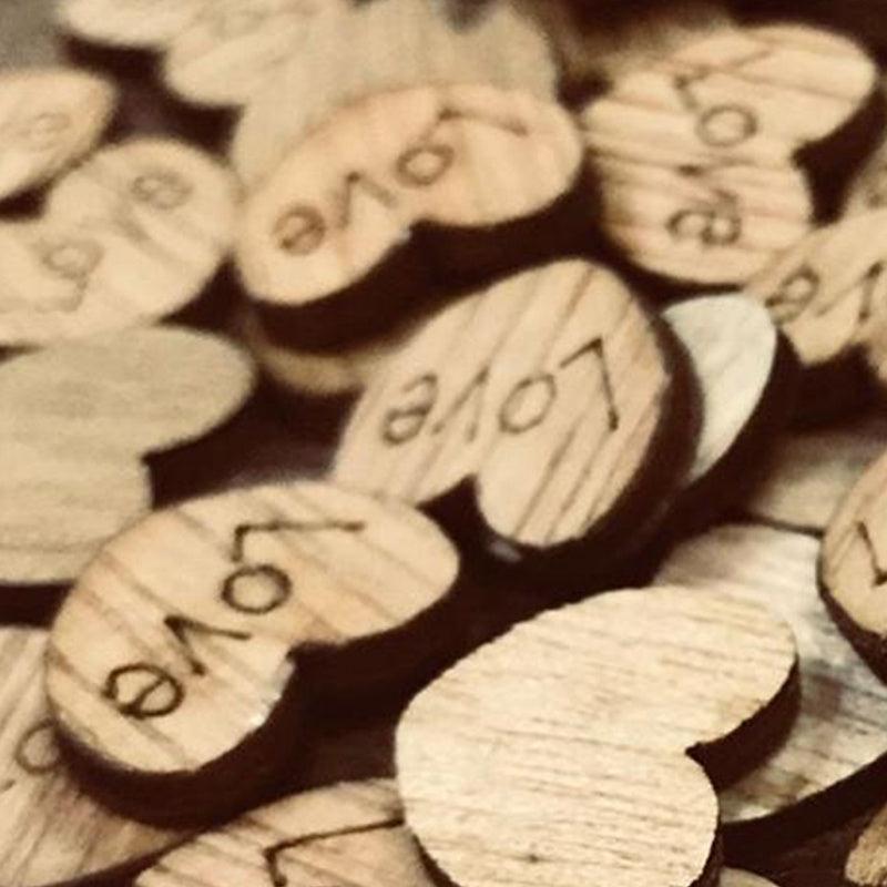100pcs Wooden Love Decoration Table Decor Confetti Wedding Supplies