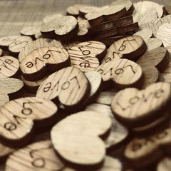 100pcs Wooden Love Decoration Table Decor Confetti Wedding Supplies