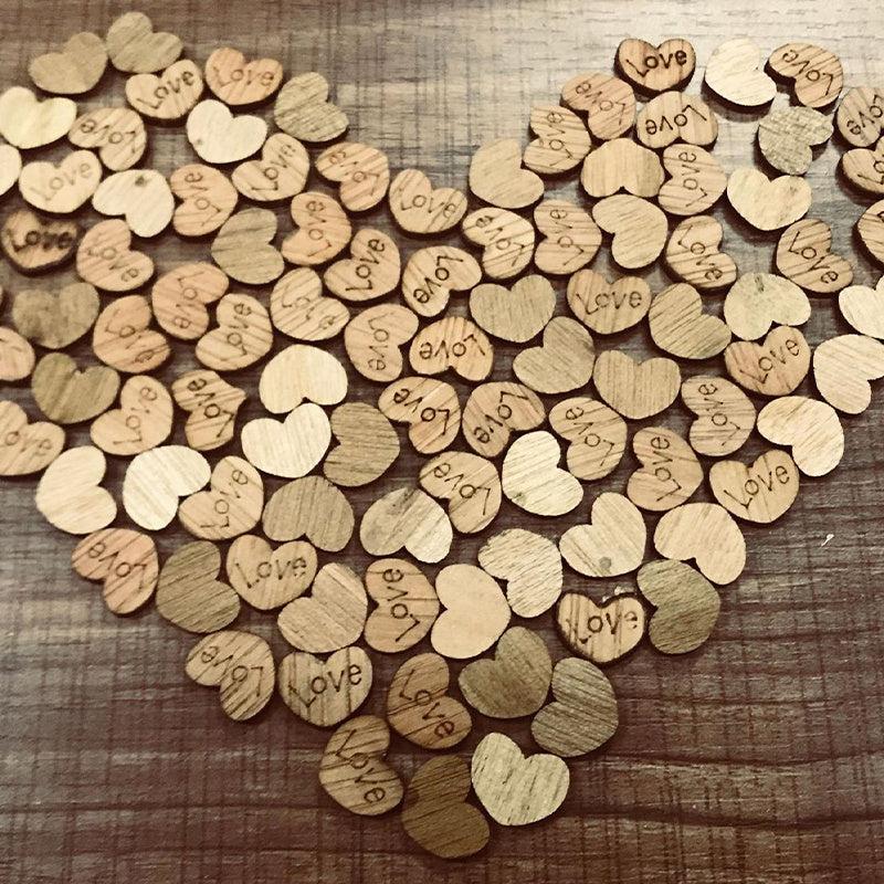100pcs Wooden Love Decoration Table Decor Confetti Wedding Supplies