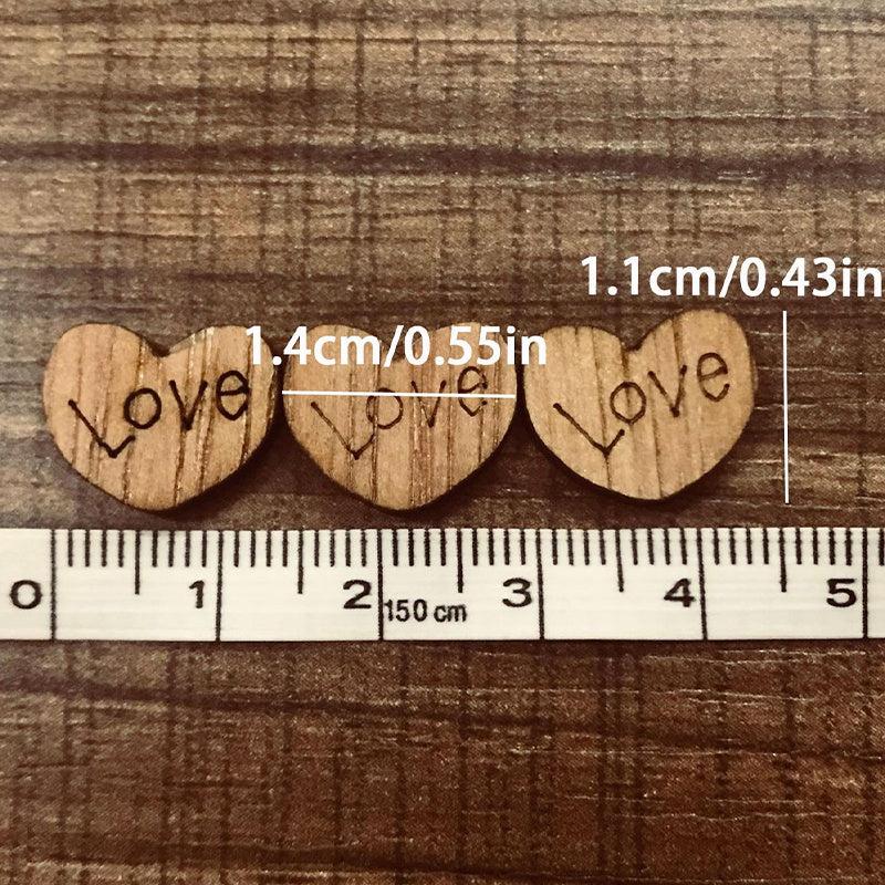100pcs Wooden Love Decoration Table Decor Confetti Wedding Supplies