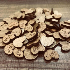 100pcs Wooden Love Decoration Table Decor Confetti Wedding Supplies