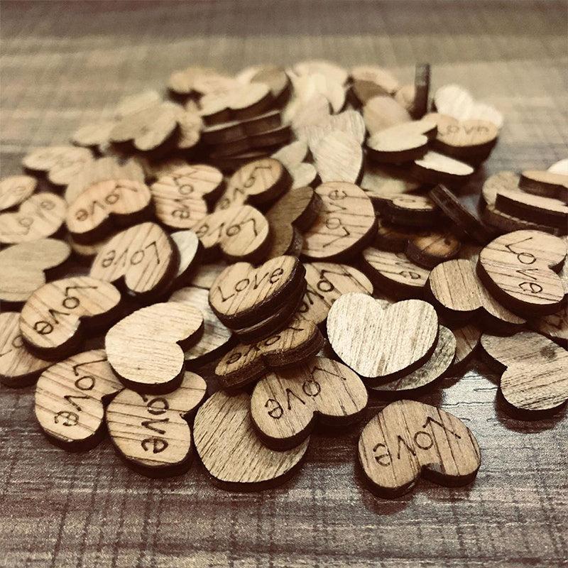 100pcs Wooden Love Decoration Table Decor Confetti Wedding Supplies