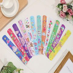 12pcs Hally Birthday Slap Bracelets Cartoon Pop Circle Kid Toys Bracelets