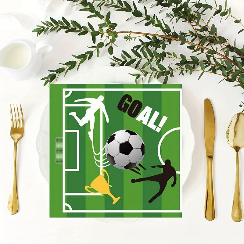 20pcs Football Party Napkin Double Layer Thickened Tissue for Boy Birthday