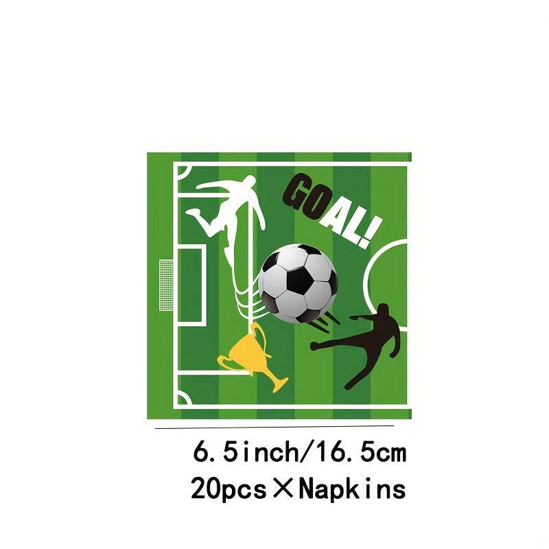 20pcs Football Party Napkin Double Layer Thickened Tissue for Boy Birthday